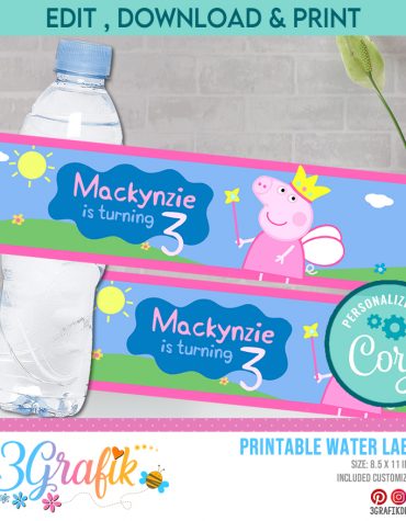 Peppa Pig Water Bottle Labels