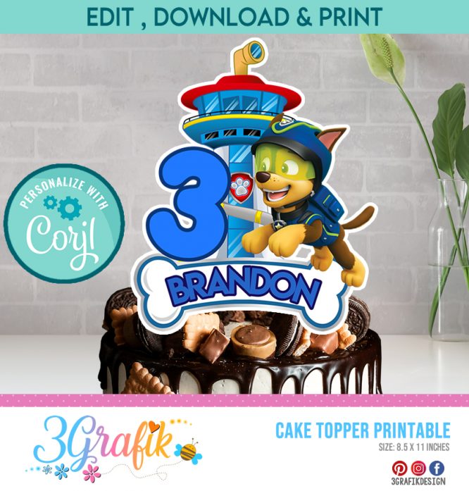 Paw Patrol Cake Topper