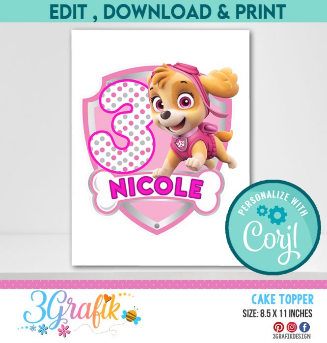 Paw Patrol Printable Cake Topper - Image 3