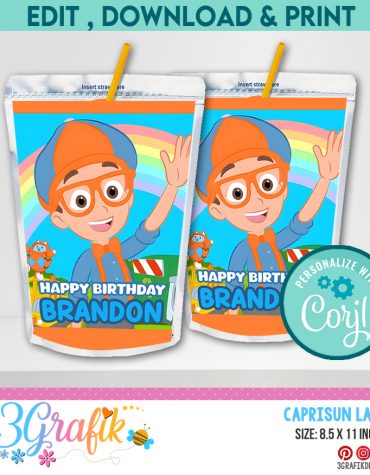 Blippi Capri sun Juice label Digital