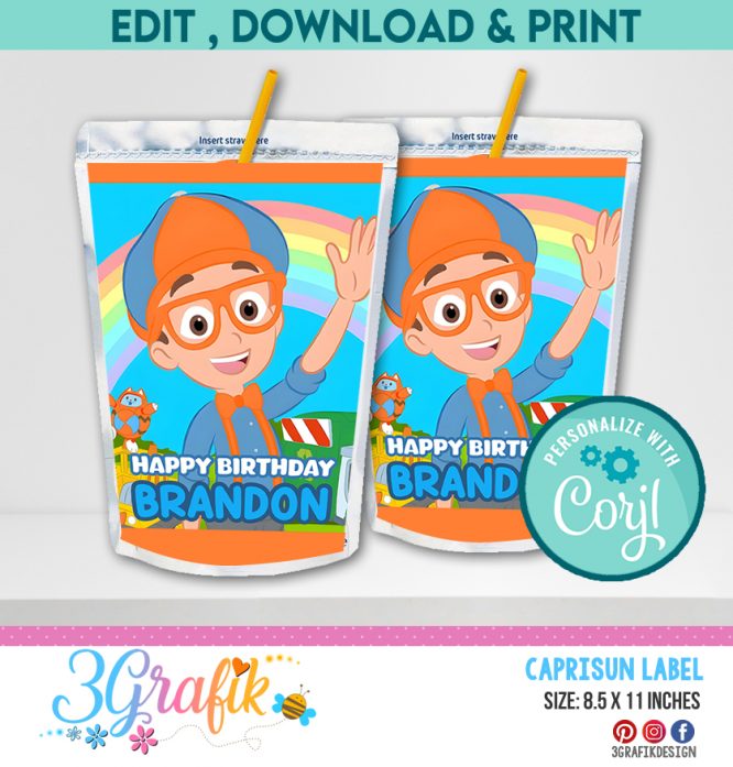 Blippi Capri sun Juice label Digital