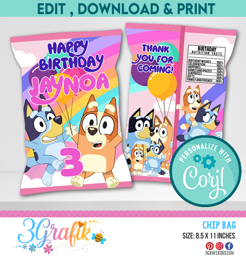 Bluey Girl Chip Bag Digital 