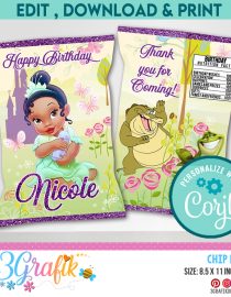 The Princess and the Frog Chip Bags Template