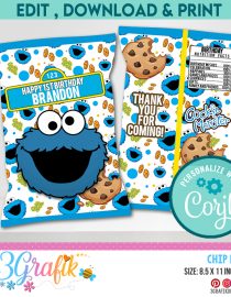 Cookie Monster Chip Bags