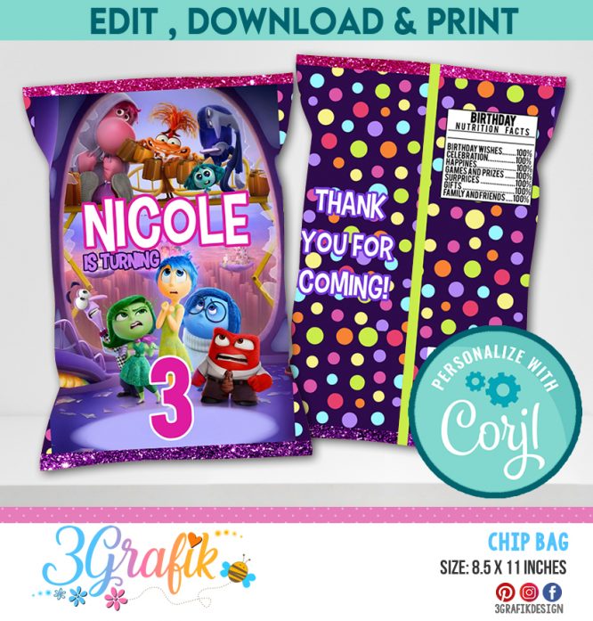 Inside Out Chip Bag template