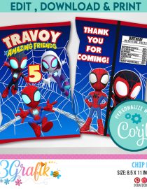 Spidey and His Amazing Friends Chip Bag template