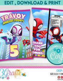 Spidey and His Amazing Friends Chip Bag editable