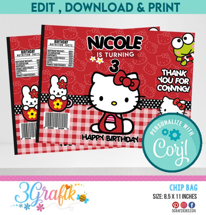 Hello Kitty Chip Bags Digital