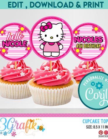 Hello Kitty Cupcake Topper