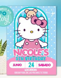 Hello Kitty Birthday Invitation template