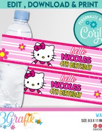 Hello Kitty water labels