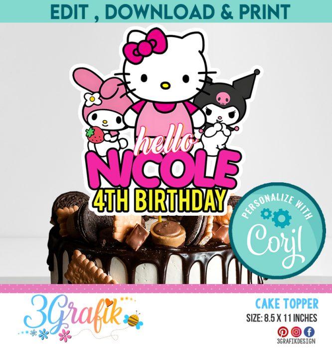 Hello Kitty Cake Topper