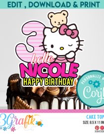 Hello Kitty Cake Topper Digital