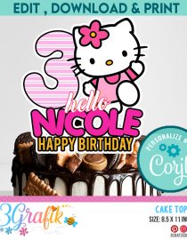 Hello Kitty Cake Topper Template