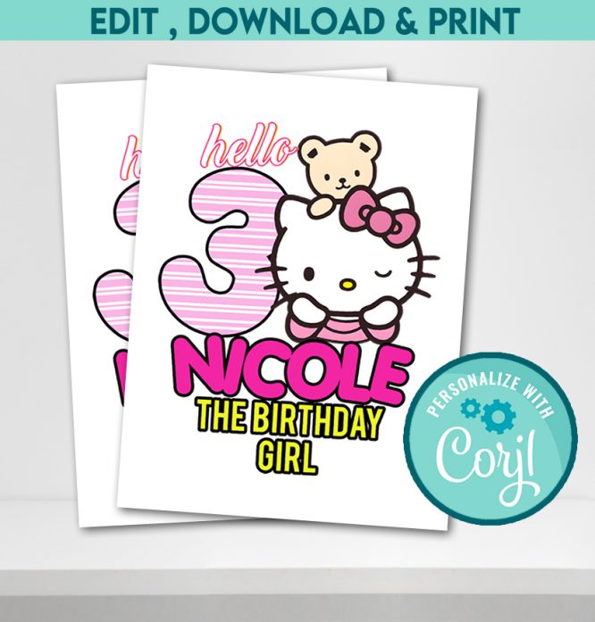 Hello Kitty iron on transfer digital