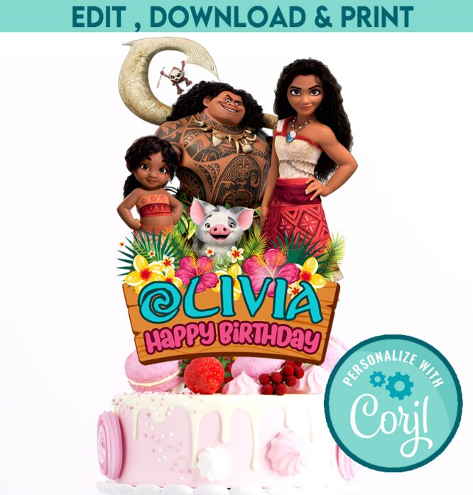 Moana Cake Topper digital