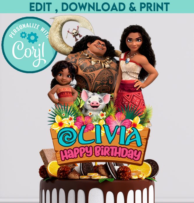 Moana Cake Topper digital