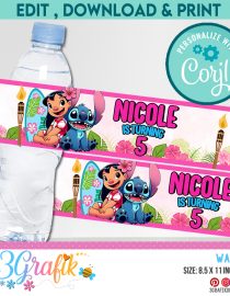 Lilo & Stitch Water bottle label