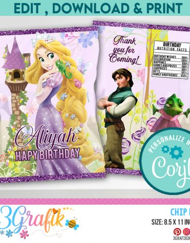 Princess Rapunzel Chip Bags