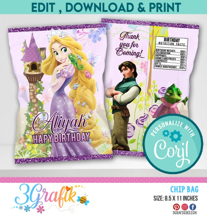 Princess Rapunzel Chip Bags