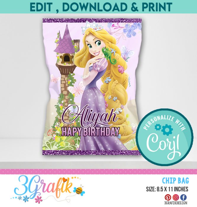 Princess Rapunzel Chip Bags