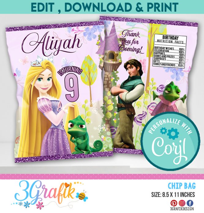 Princess Rapunzel Chip Bag Digital