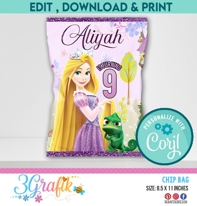 Princess Rapunzel Chip Bag Digital