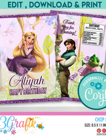 Princess Rapunzel Chip Bag