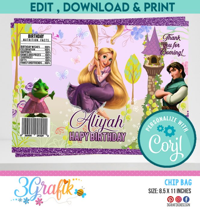 Princess Rapunzel Chip Bag