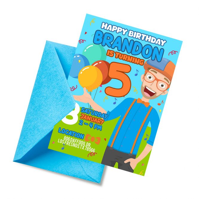 Blippi Invitation