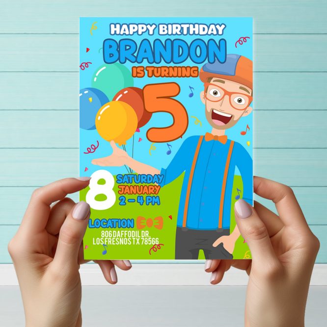 Blippi Invitation