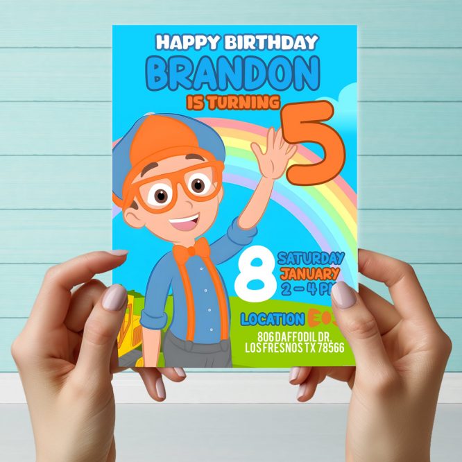 Blippi Invitation Digital