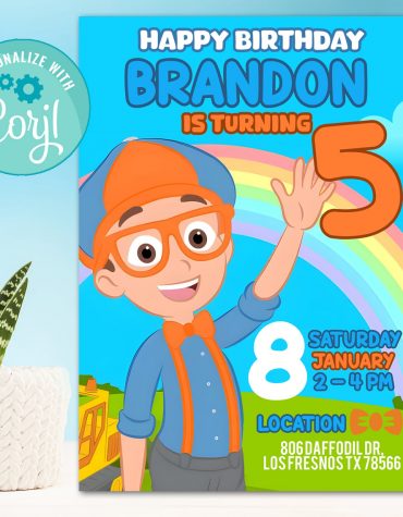 Blippi Invitation Digital