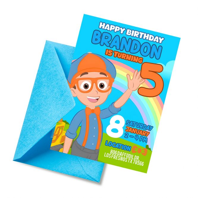 Blippi Invitation Digital