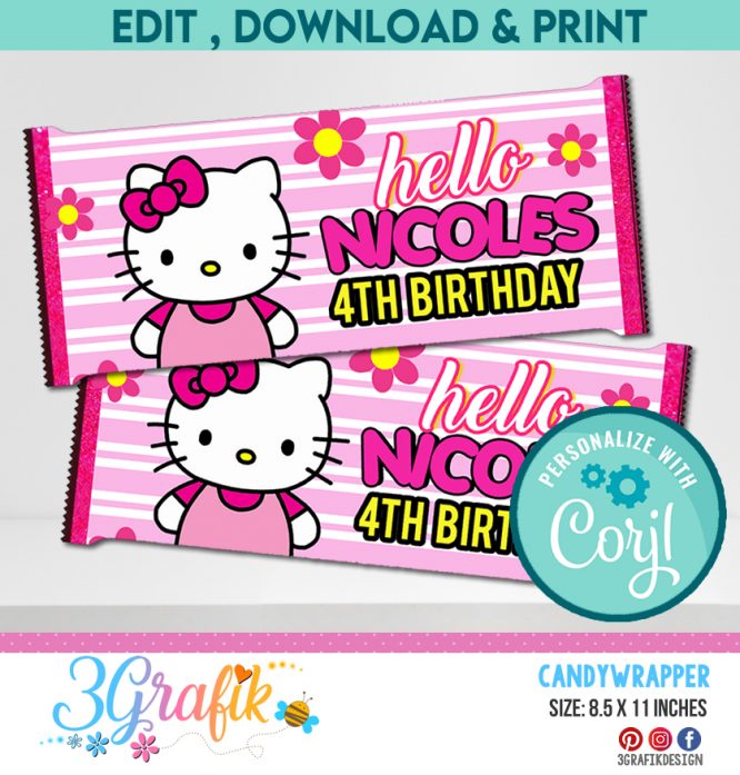 Hello Kitty Candy Wrapper Printable